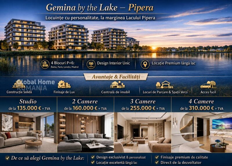 Pipera Gemina by the Lake  Studio Premium Pipera Plaza  Rond OMW